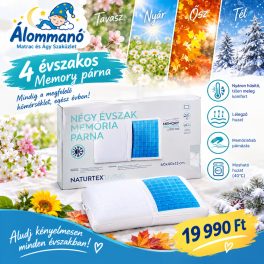 Naturtex Memory 4 évszak fehér párna 60x40x13 cm