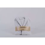 Velúr fehér fürdőköntös M Fekete paszpóllal