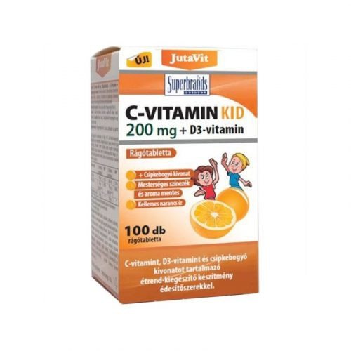 JutaVit C-vitamin 200mg+D3 narancs ízű rágótabletta 100 db