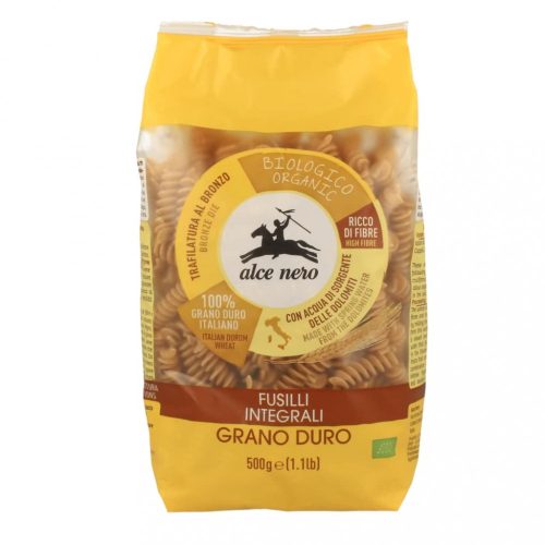 Alce Nero Bio Teljes kiőrlésű Fusilli (csavart orsó) 500g